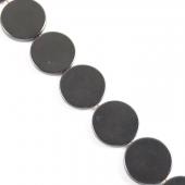 Non magnetic Hematite Beads, Coin, black, 18X18X4mm, Hole:Approx 1.2mm, Length:15.7 Inch, Approx 22PCs/Strand, Sold By Strand